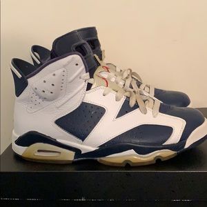 Air Jordan 6retro white/midnight navy blue/red sz9